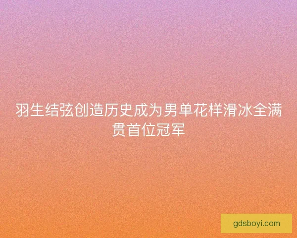 羽生结弦创造历史成为男单花样滑冰全满贯首位冠军